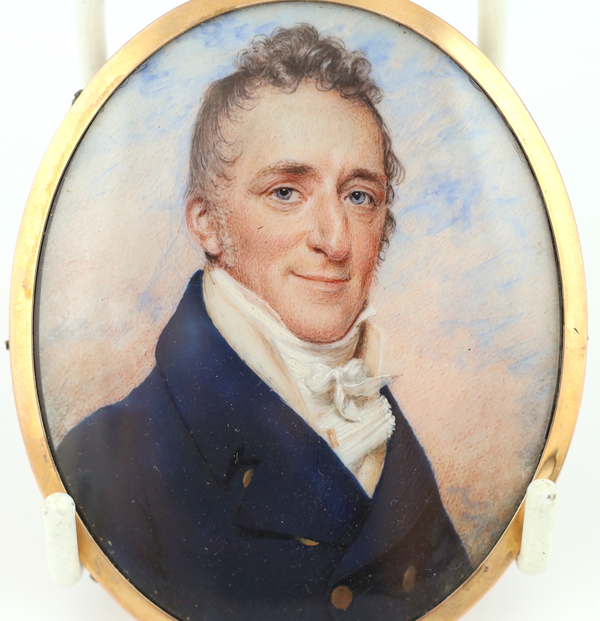 Charles Jagger (English, 1770-1827), Portrait miniature of a gentleman, watercolour on ivory, 7.3 x 5.7cm. CITES Submission reference 3XQLEFV2